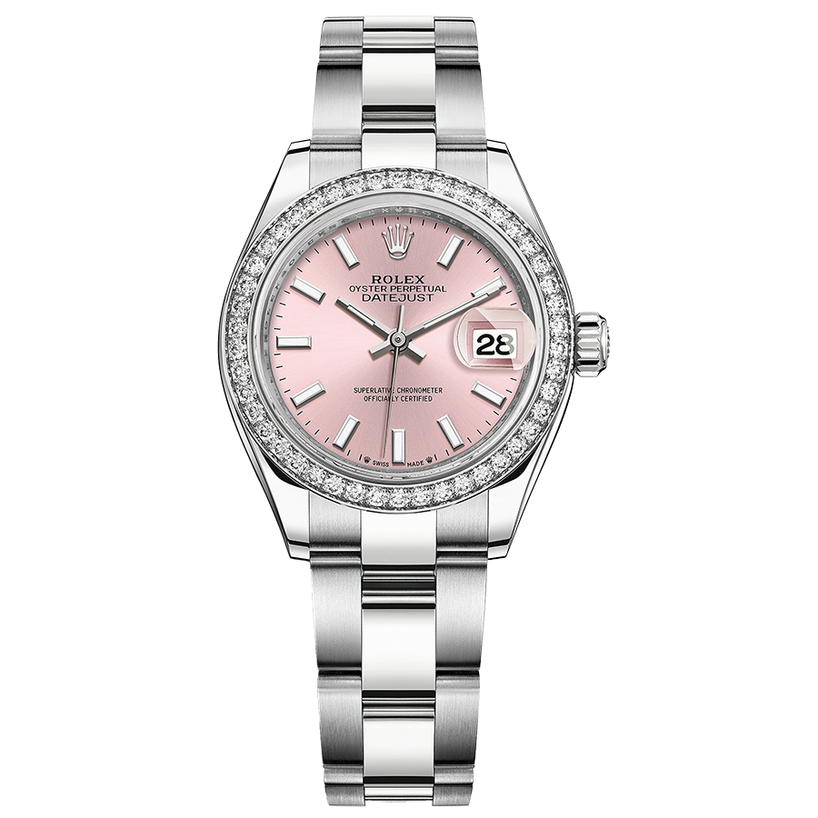 Rolex Lady-Datejust Pink Dial Diamond Bezel 28mm 279384RBR