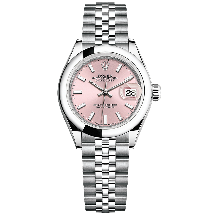 Rolex Lady-Datejust Pink Dial Domed Bezel 28mm 279160