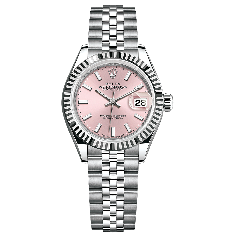 Rolex Lady-Datejust Pink Dial Fluted Bezel 28mm 279174