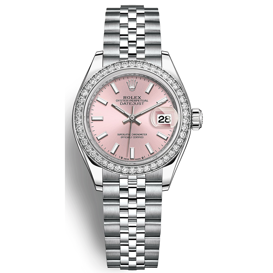 Rolex Lady-Datejust Pink Dial Diamond Bezel 28mm 279384RBR