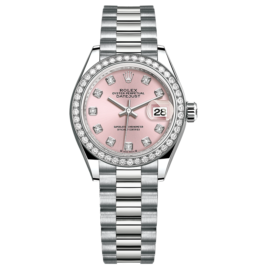 Rolex Lady-Datejust Pink Diamond Dial Diamond Bezel 28mm 279139RBR