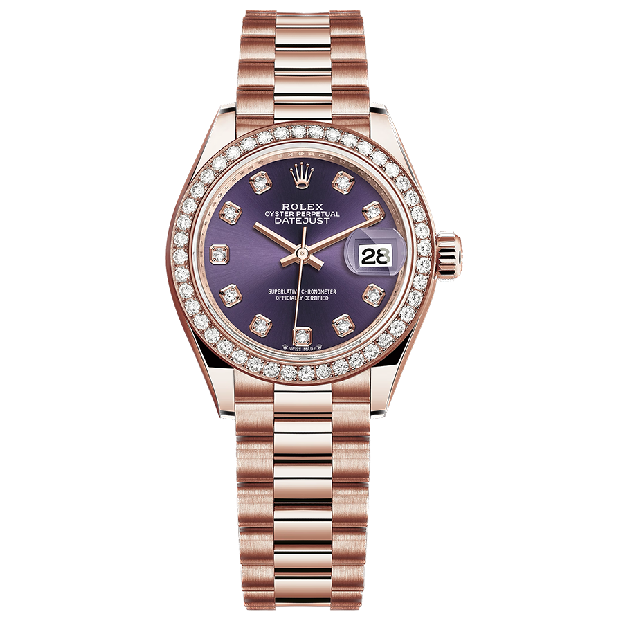 Rolex Lady-Datejust Purple Diamond Dial Diamond Bezel 28mm 279135RBR