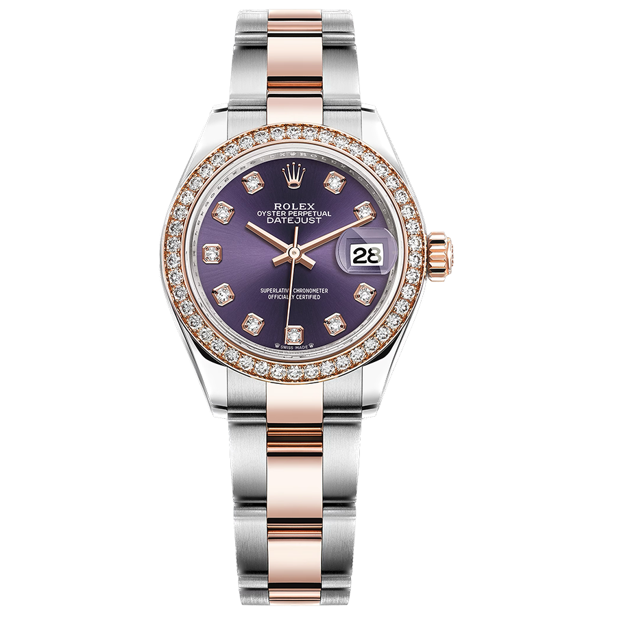 Rolex Lady-Datejust Purple Diamond Dial Diamond Bezel 28mm 279381RBR