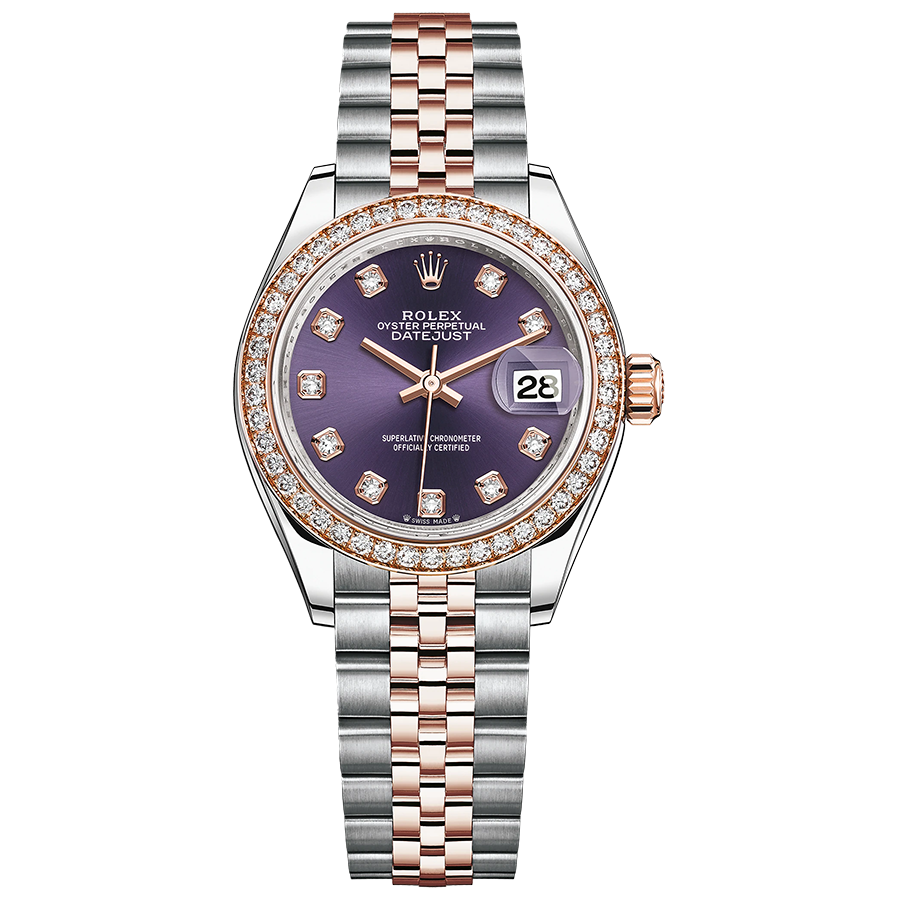 Rolex Lady-Datejust Purple Diamond Dial Diamond Bezel 28mm 279381RBR