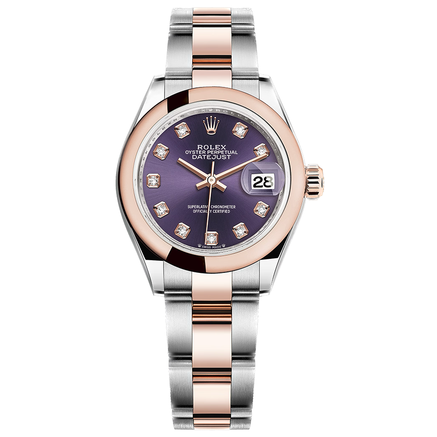 Rolex Lady-Datejust Purple Diamond Dial Domed Bezel 28mm 279161