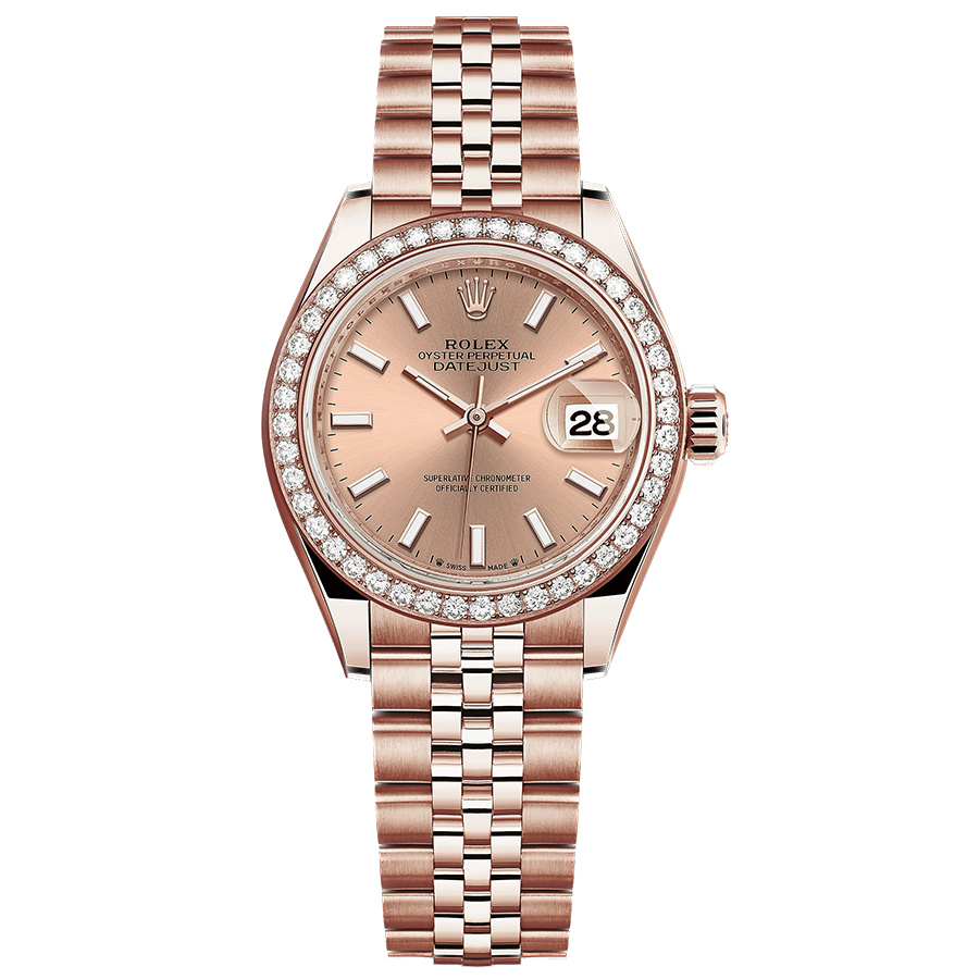 Rolex Lady-Datejust Rose Dial Diamond Bezel 28mm 279135RBR