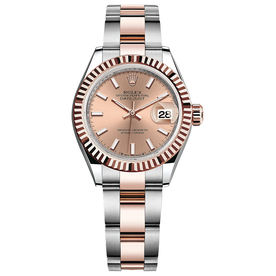 Rolex Lady-Datejust Rose Dial Fluted Bezel 28mm 279171