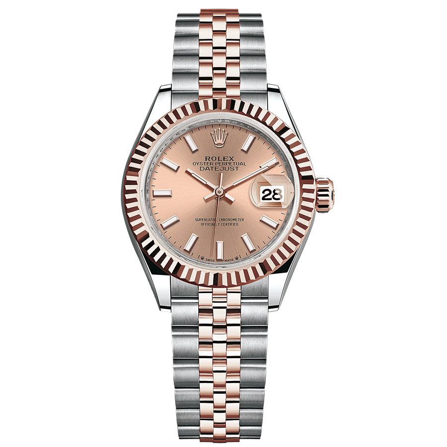 Rolex Lady-Datejust Rose Dial Fluted Bezel 28mm 279171