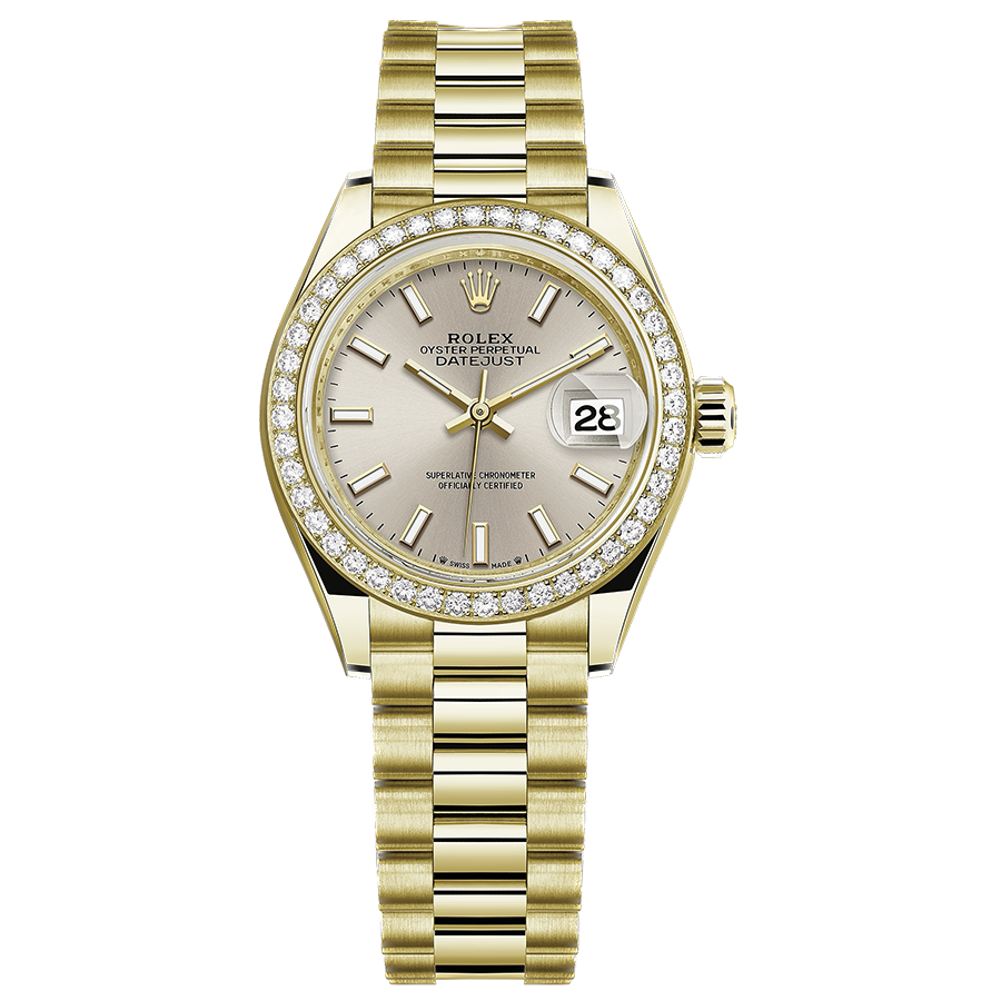 Rolex Lady-Datejust Silver Dial Diamond Bezel 28mm 279138RBR