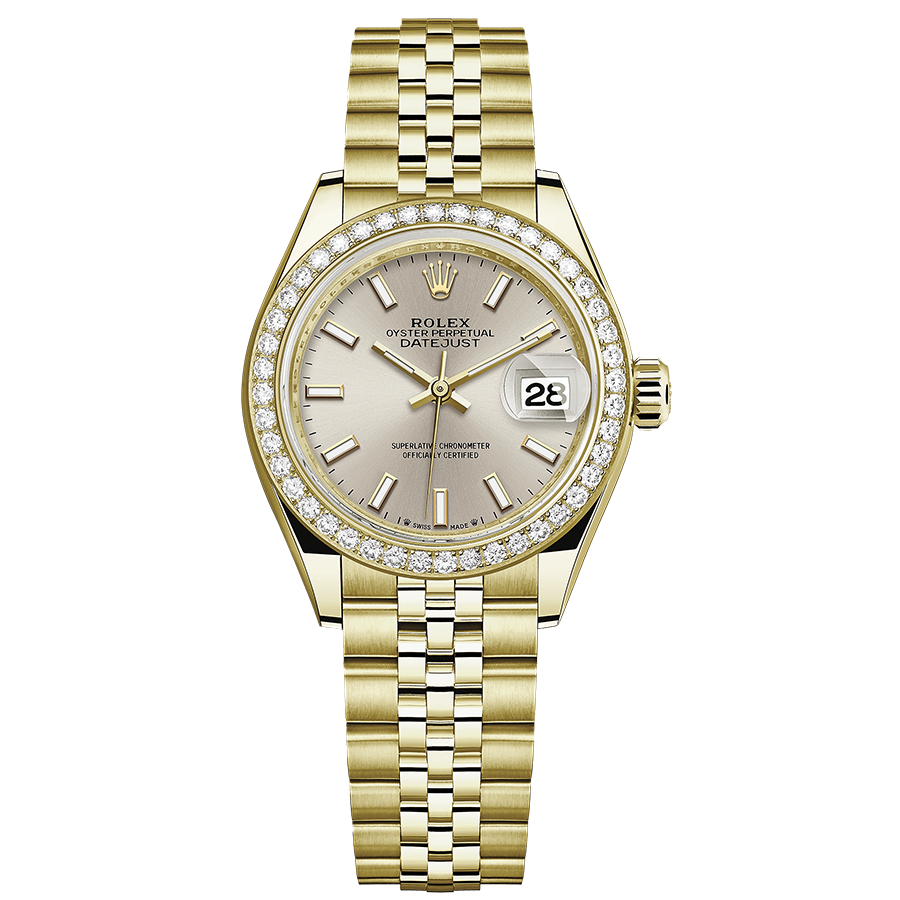 Rolex Lady-Datejust Silver Dial Diamond Bezel 28mm 279138RBR