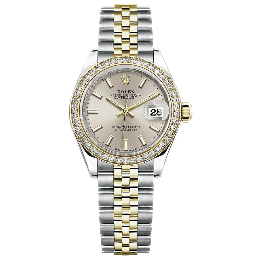 Rolex Lady-Datejust Silver Dial Diamond Bezel 28mm 279383RBR