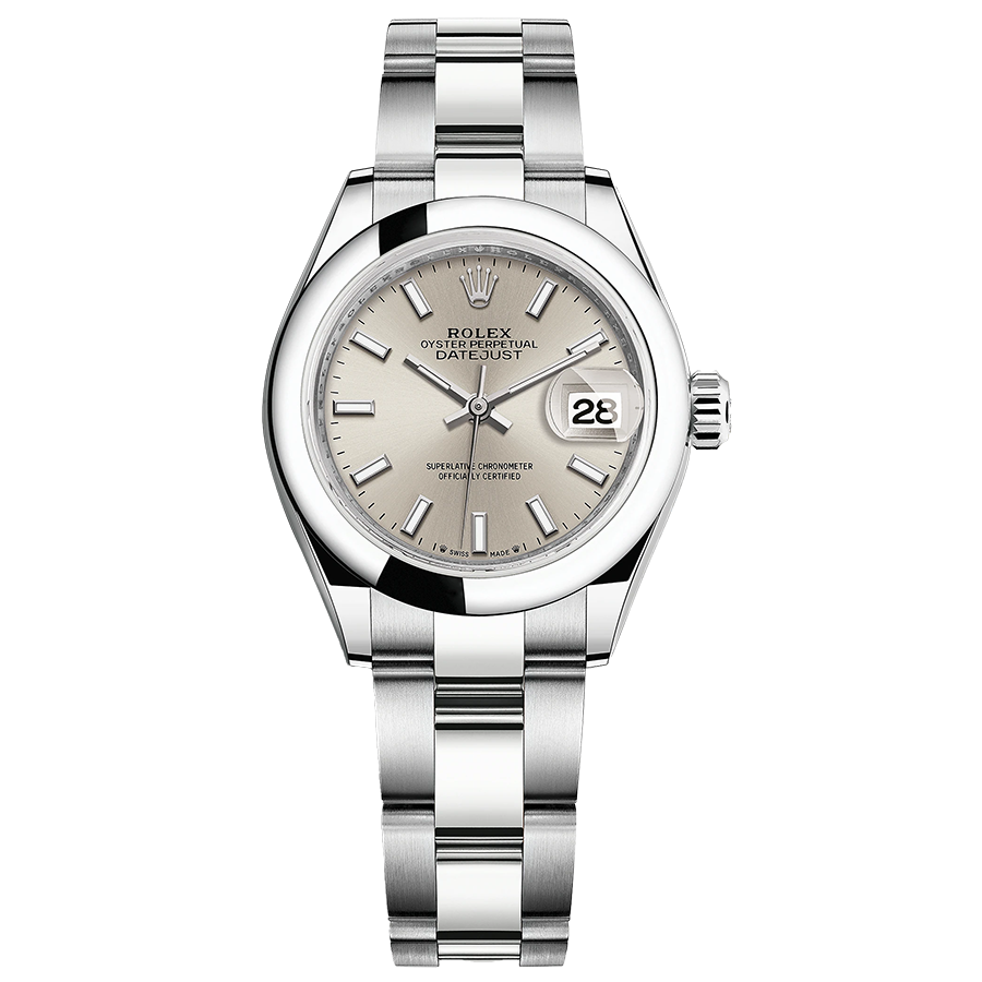 Rolex Lady-Datejust Silver Dial Domed Bezel 28mm 279160