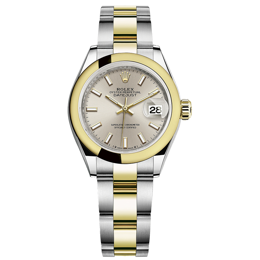 Rolex Lady-Datejust Silver Dial Domed Bezel 28mm 279163