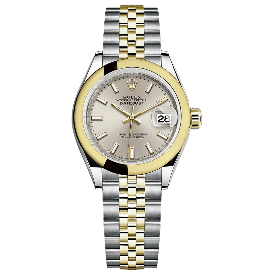 Rolex Lady-Datejust Silver Dial Domed Bezel 28mm 279163