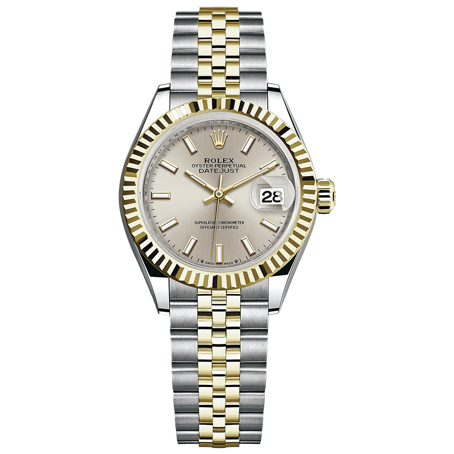 Rolex Lady-Datejust Silver Dial Fluted Bezel 28mm 279173