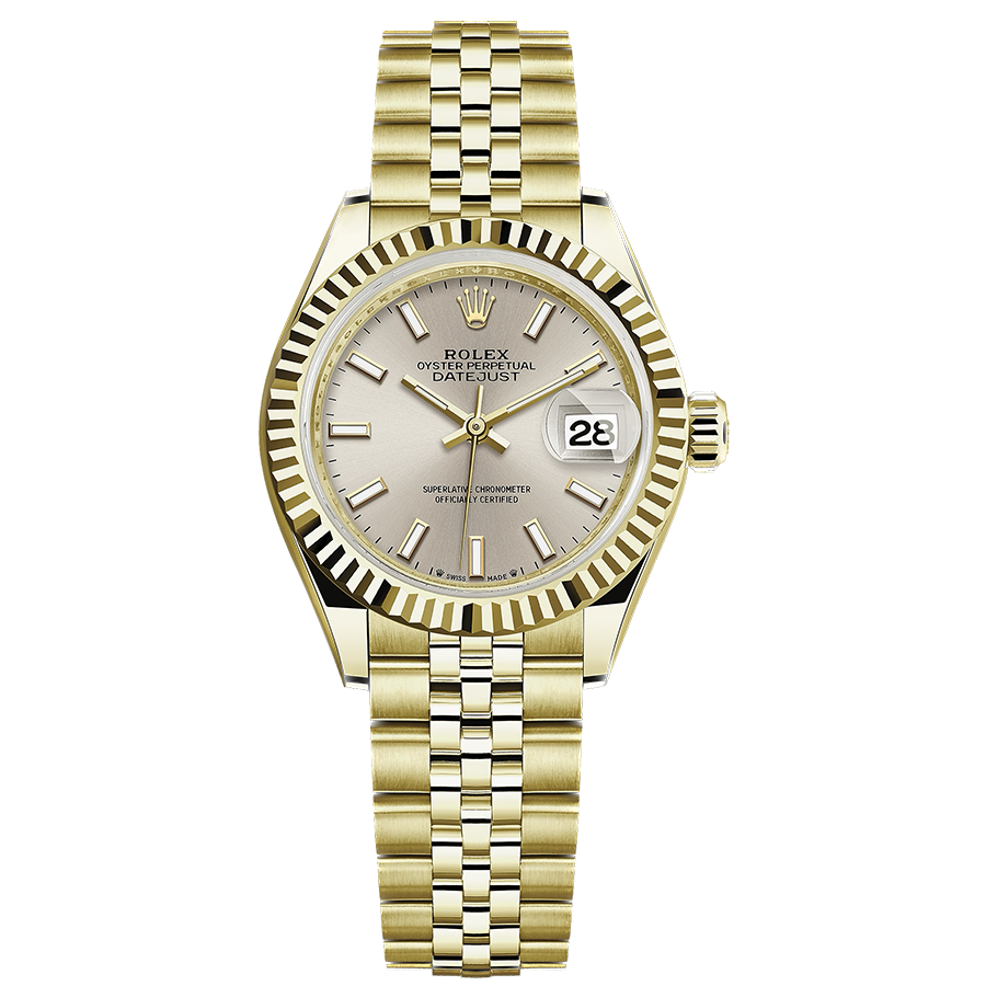 Rolex Lady-Datejust Silver Dial Fluted Bezel 28mm 279178