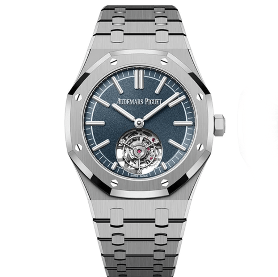 Audemars Piguet Royal Oak Self Winding Flying Tourbillon "50th Anniversary" 41mm 26730TI.OO.1320TI.01 Blue Dial