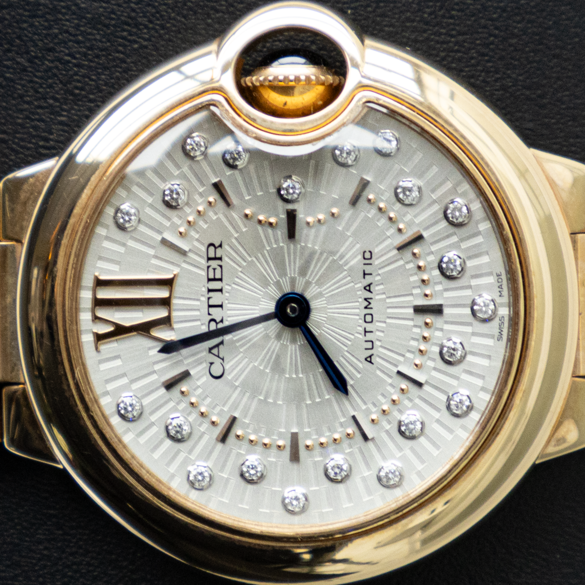Cartier Ballon Bleu WGBB0054 33mm Silver Diamond Dial Pre-Owned
