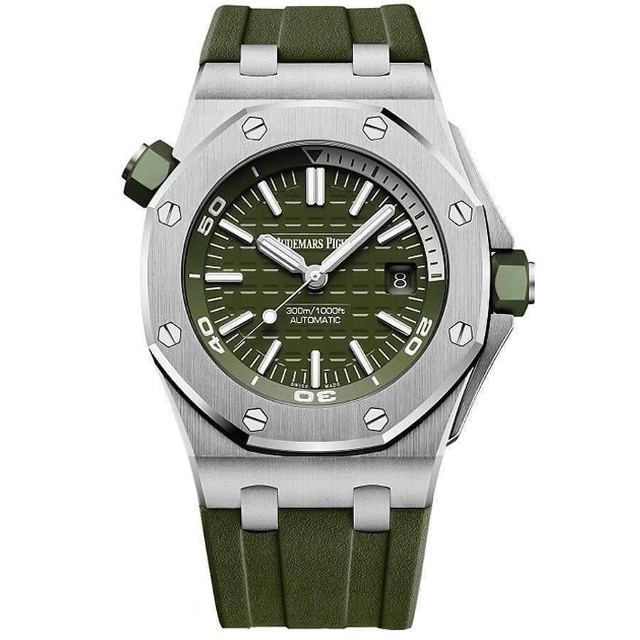 Audemars Piguet Royal Oak Offshore Diver 42mm 15710ST Khaki Green Dial - First Class Timepieces