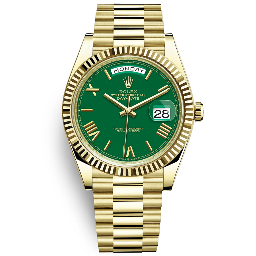 Rolex Day-Date 40 228238 Fluted Bezel Green Casino Dial