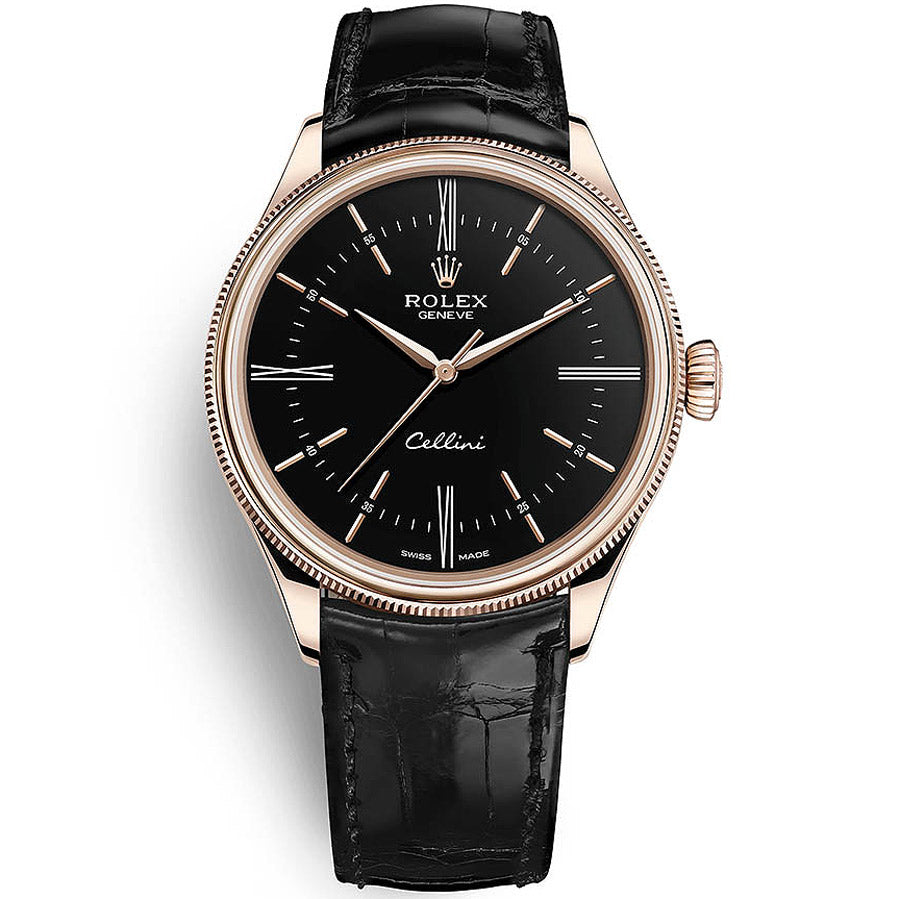 Rolex Cellini Time 39mm 50505 Black Dial