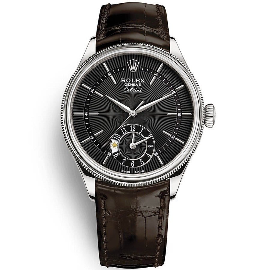 Rolex Cellini Dual Time 39mm 50529 Black Dial