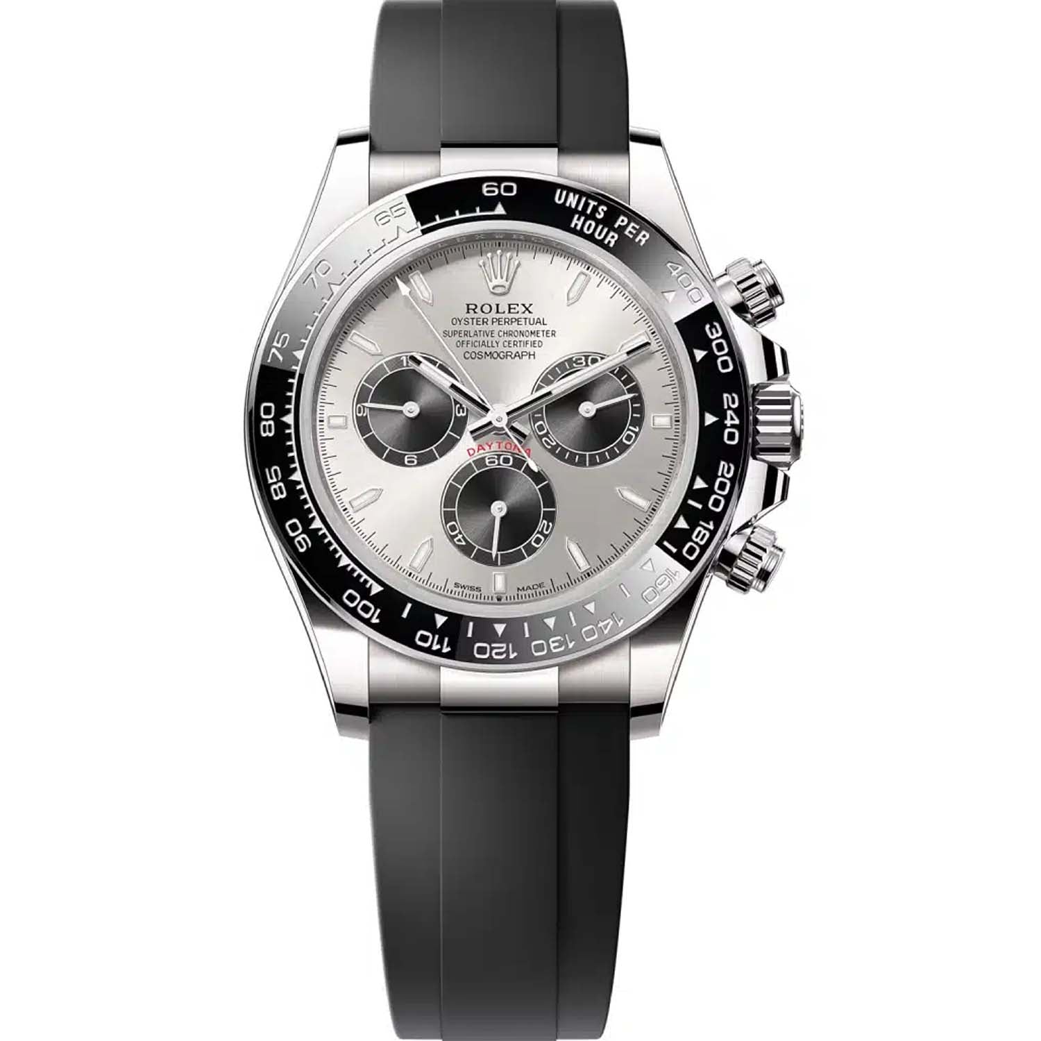 Rolex Daytona 126519LN White Gold Oysterflex Silver Dial