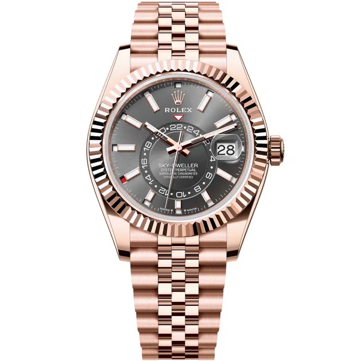 Rolex Sky-Dweller 336935 Jubilee Rose Gold Slate Dial