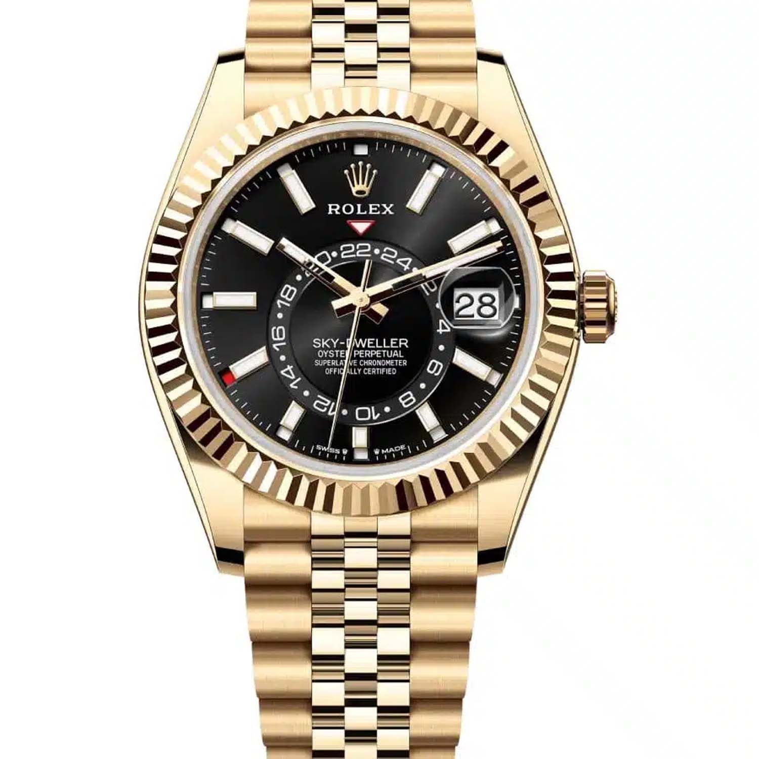 Rolex Sky-Dweller 42mm 336938 Yellow Gold Jubilee Black Dial