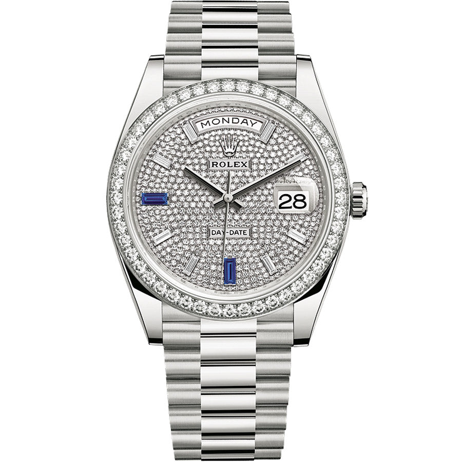 Rolex Day-Date 40 Presidential 228349 Diamond Bezel Diamond Paved Dial