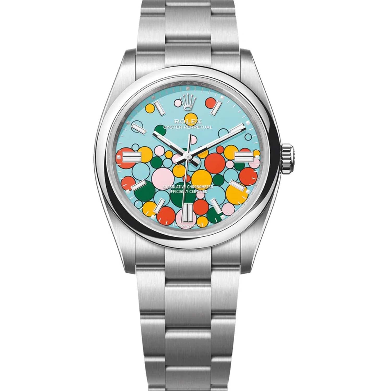 Rolex Oyster Perpetual 36 Stainless Steel Celebration Motif Dial 126000