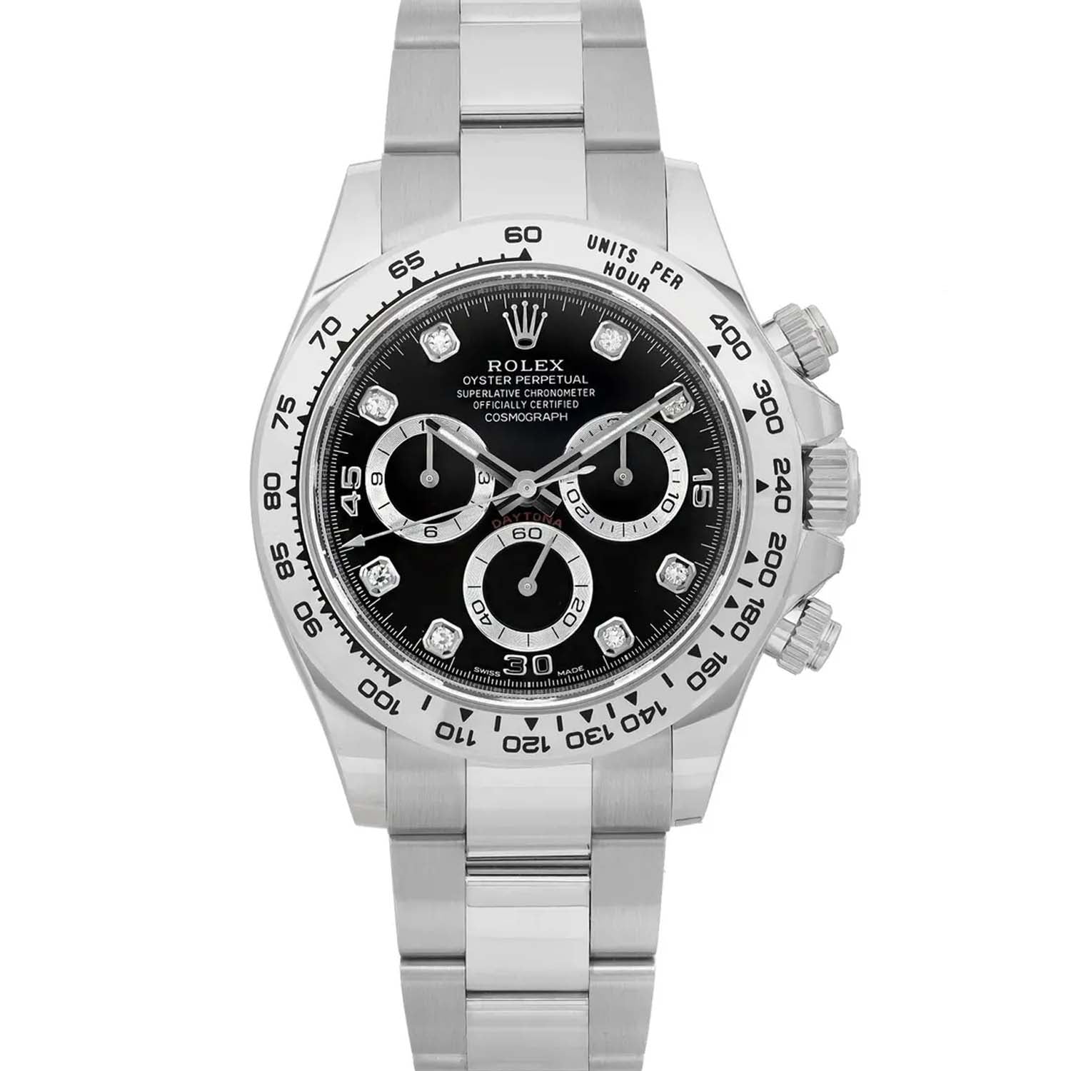 Rolex Daytona 40mm 116509 White Gold Black Diamond Dial